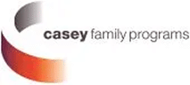 Logo of Casey Family Programs, featuring a stylized orange and gray design with the text "casey family programs" in a simple font beside it.